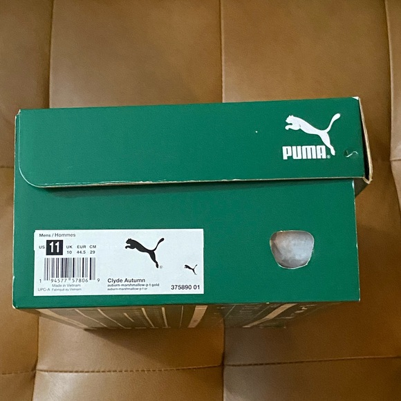 PUMA Clyde Autumn Sneakers Men’s Size 11 Auburn-Marshmellow Gold BrandNew in Box - Picture 7 of 7